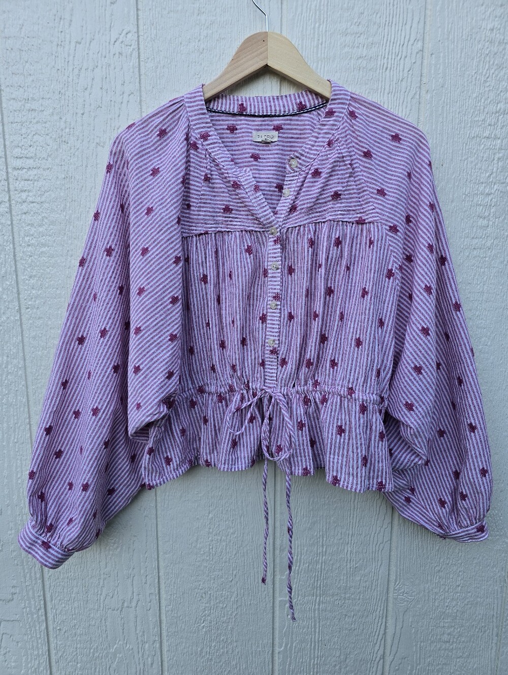 Pilcro Sidney Batwing Blouse by Anthropologie L Woven Embroidered